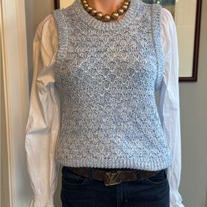 Chic Blue Knit Sweater Vest